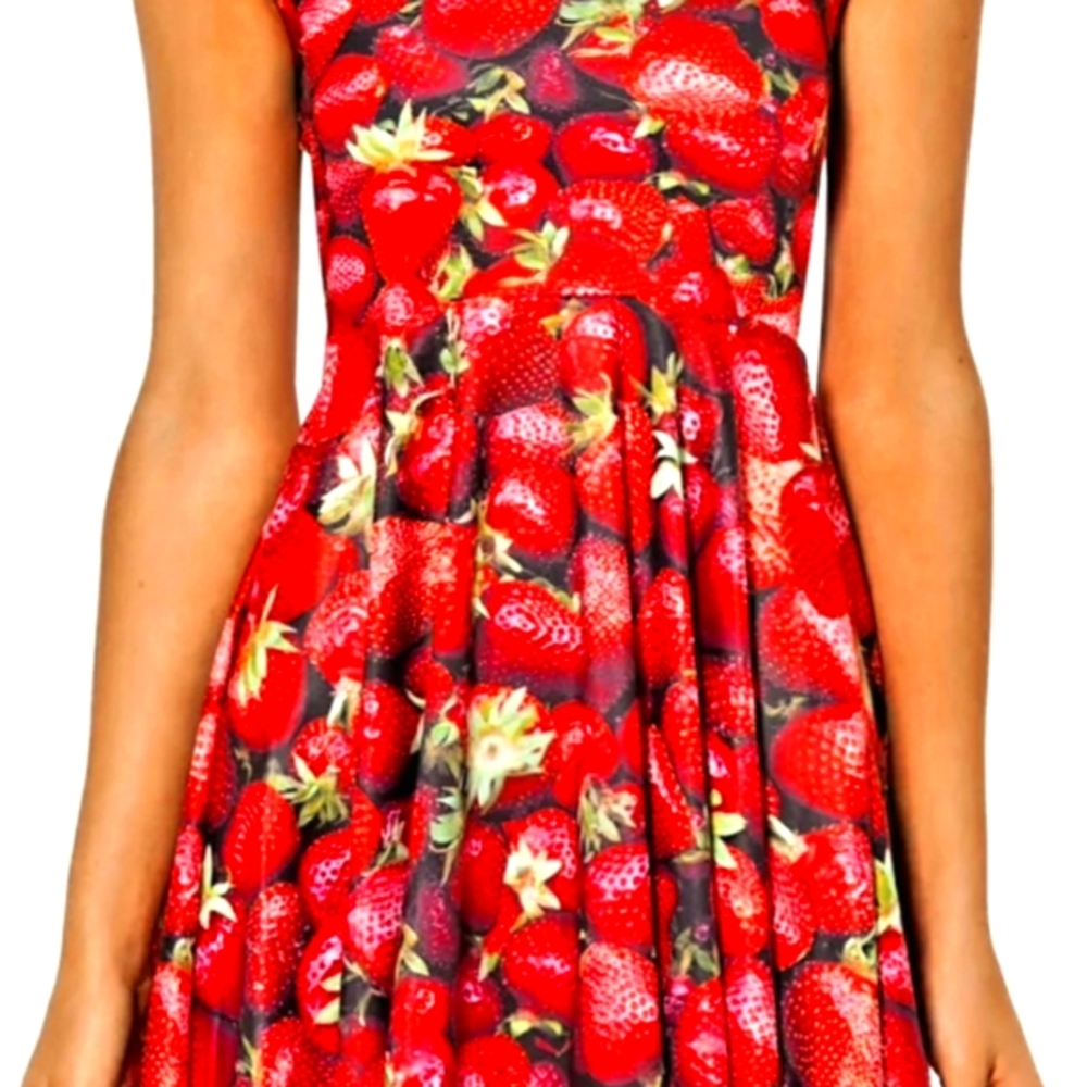 Blackmilk strawberry reverse skater dress RARE